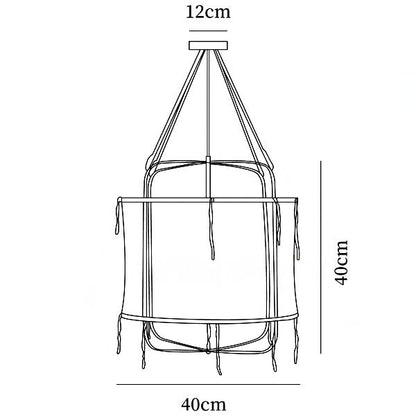 Lámpara de Pendiente de Lino Boho Provenzal
