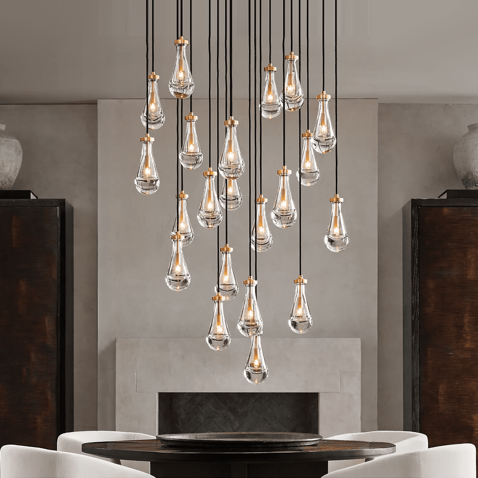 Celara Raindrop Linear Glass Chandelier