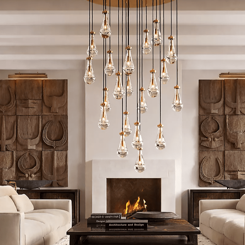 Celara Raindrop Linear Glass Chandelier