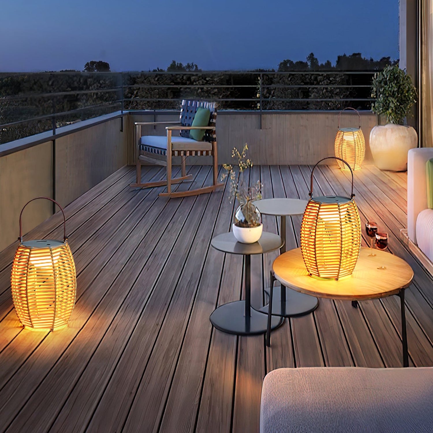 Retro Creative Rattan Outdoor Table Lamp