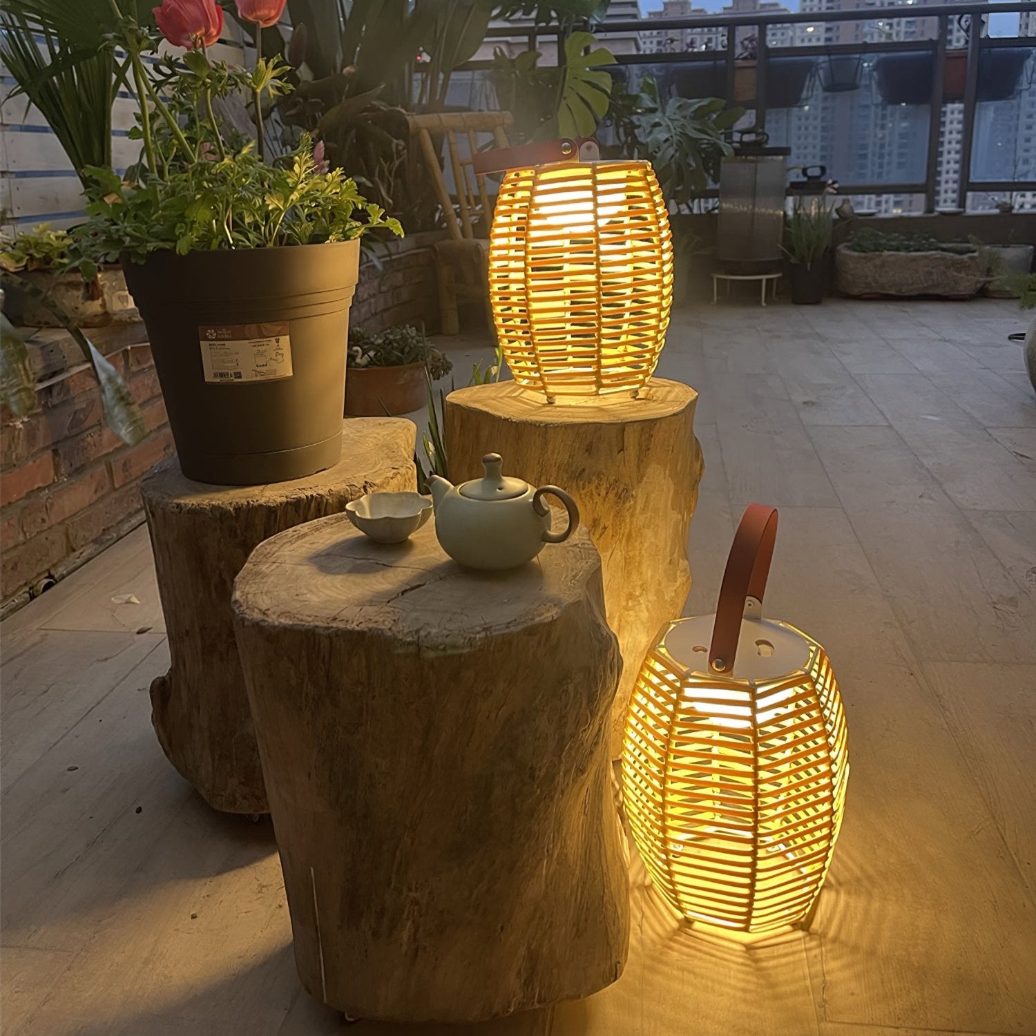 Retro Creative Rattan Outdoor Table Lamp