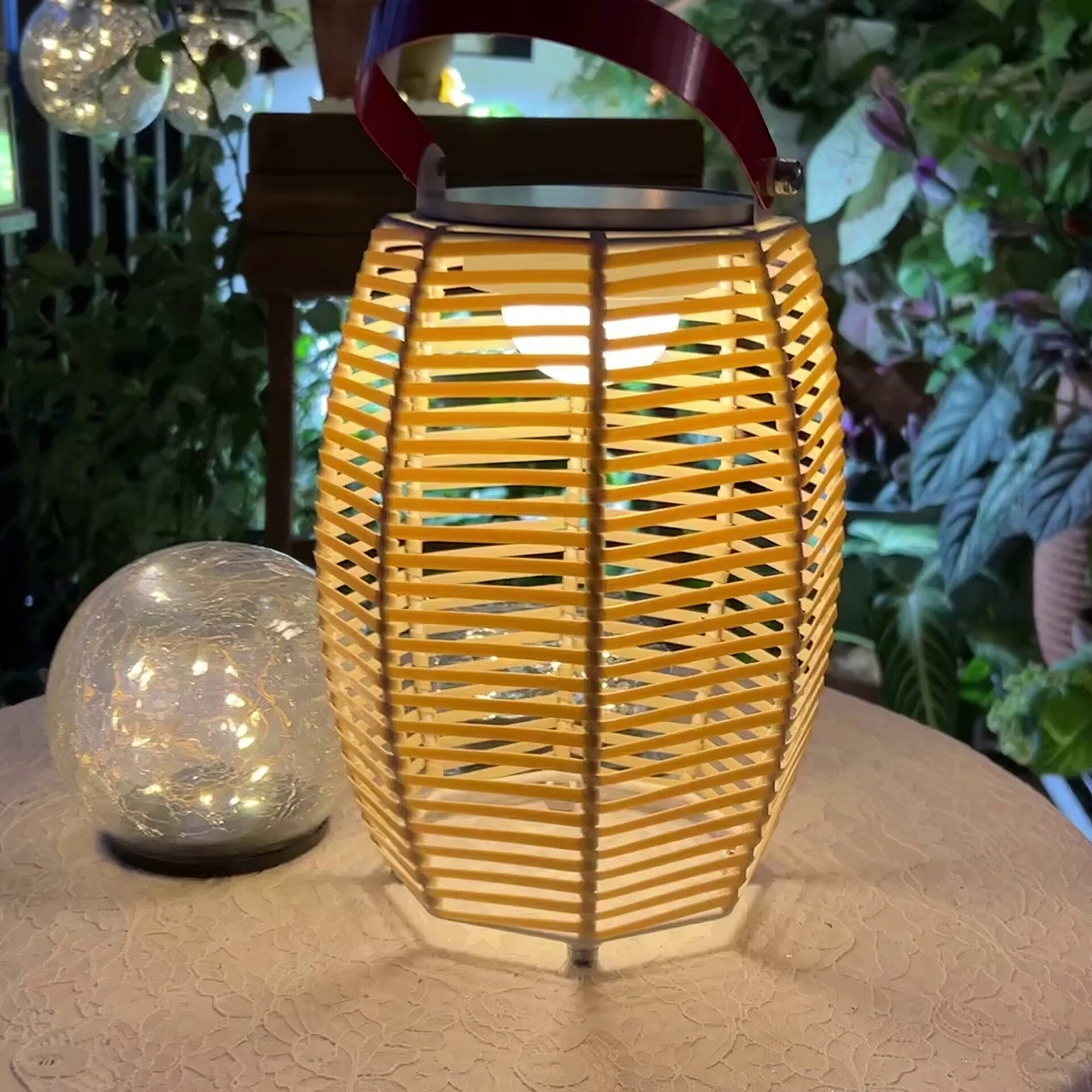 Retro Kreative Rattan Drahtlose Außen Tischlampe