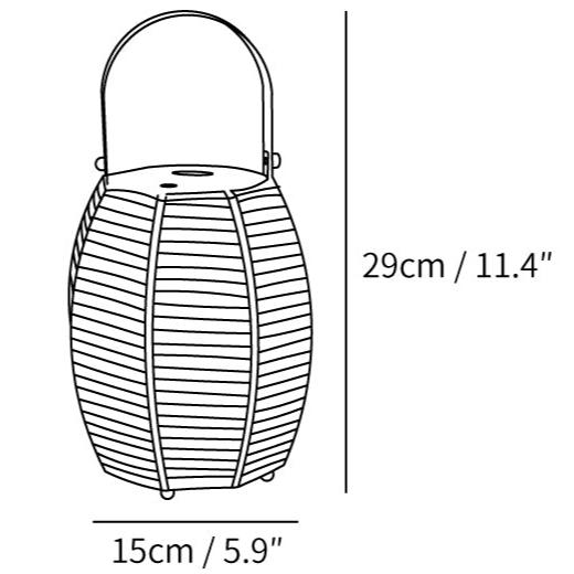 Lámpara de mesa inalámbrica exterior de ratán creativo retro