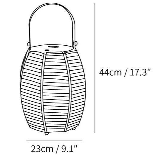 Lampada da tavolo wireless da esterno in rattan creativo retrò