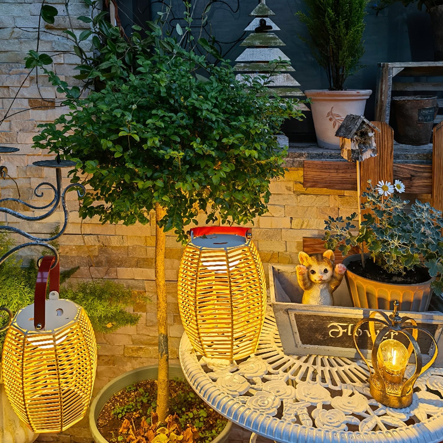 Retro Creative Rattan Outdoor Table Lamp