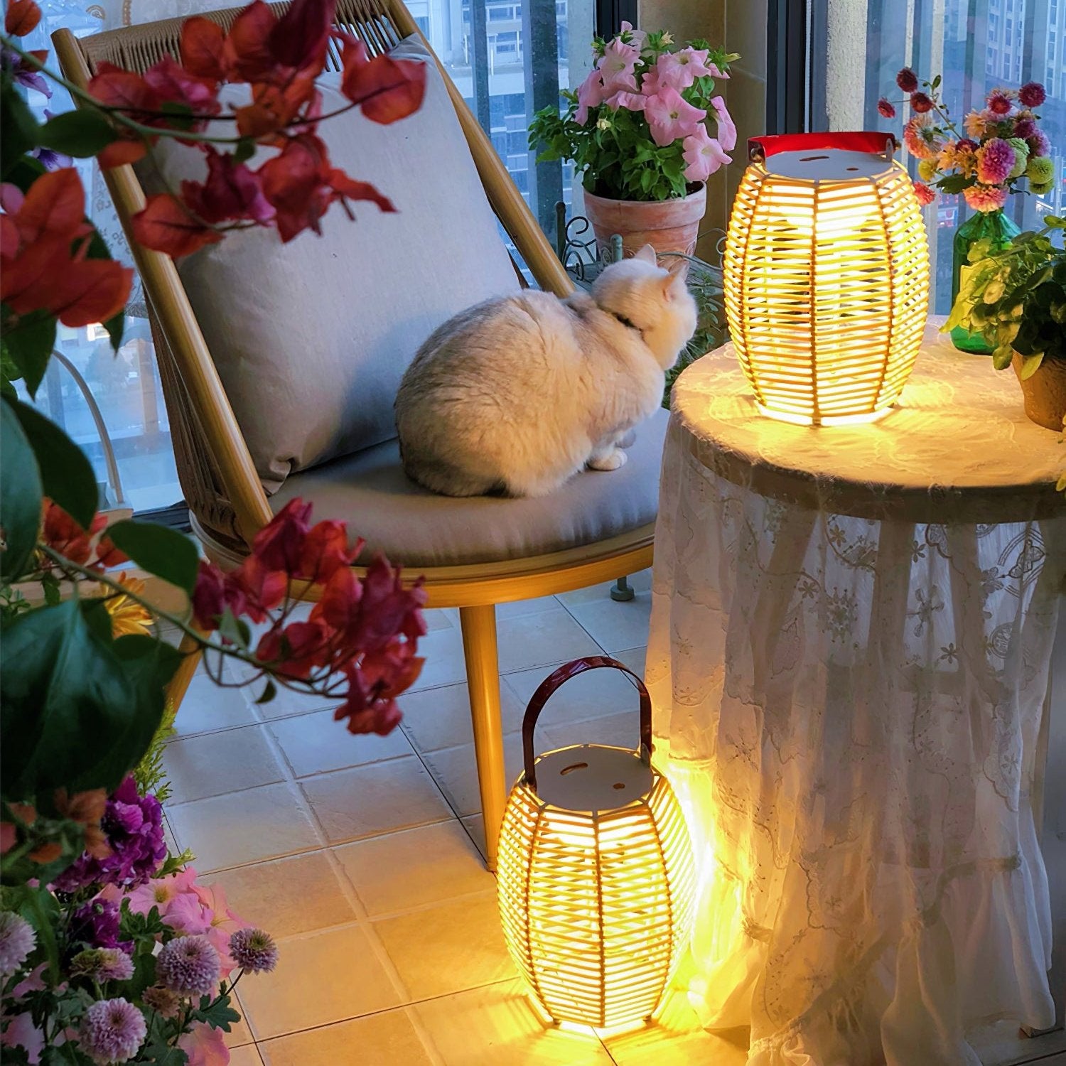 Retro Creative Rattan Outdoor Table Lamp