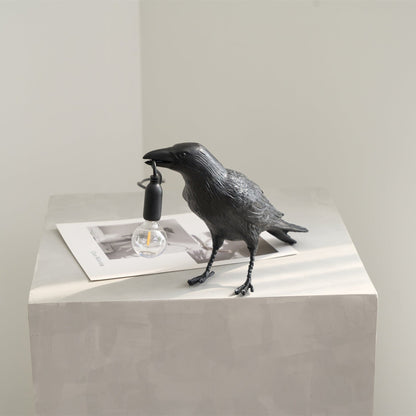 The Watchful Raven Resin Table Lamp