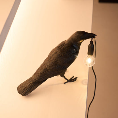 The Watchful Raven Resin Table Lamp