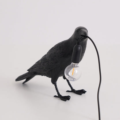 The Watchful Raven Resin Table Lamp