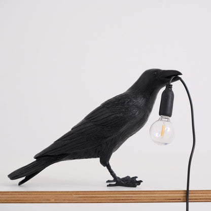 The Watchful Raven Resin Table Lamp