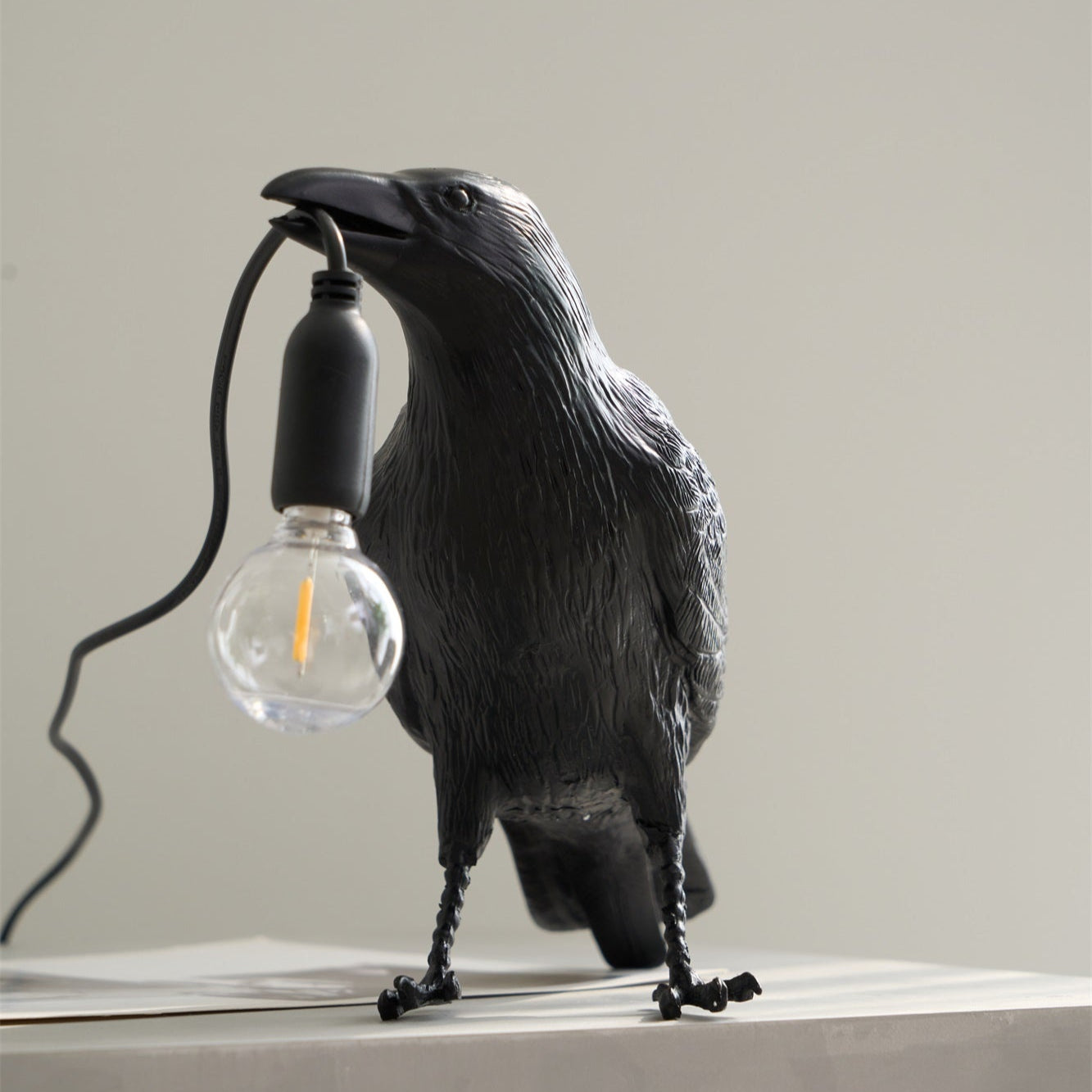 The Watchful Raven Resin Table Lamp