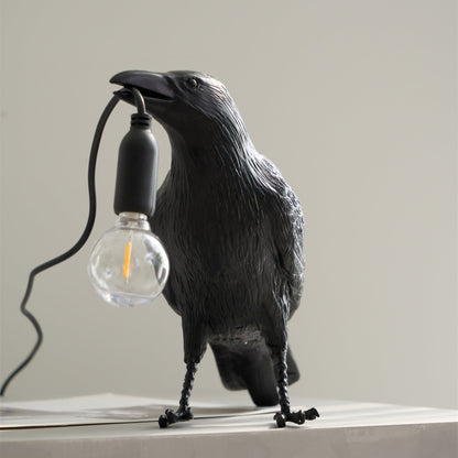 The Watchful Raven Resin Table Lamp