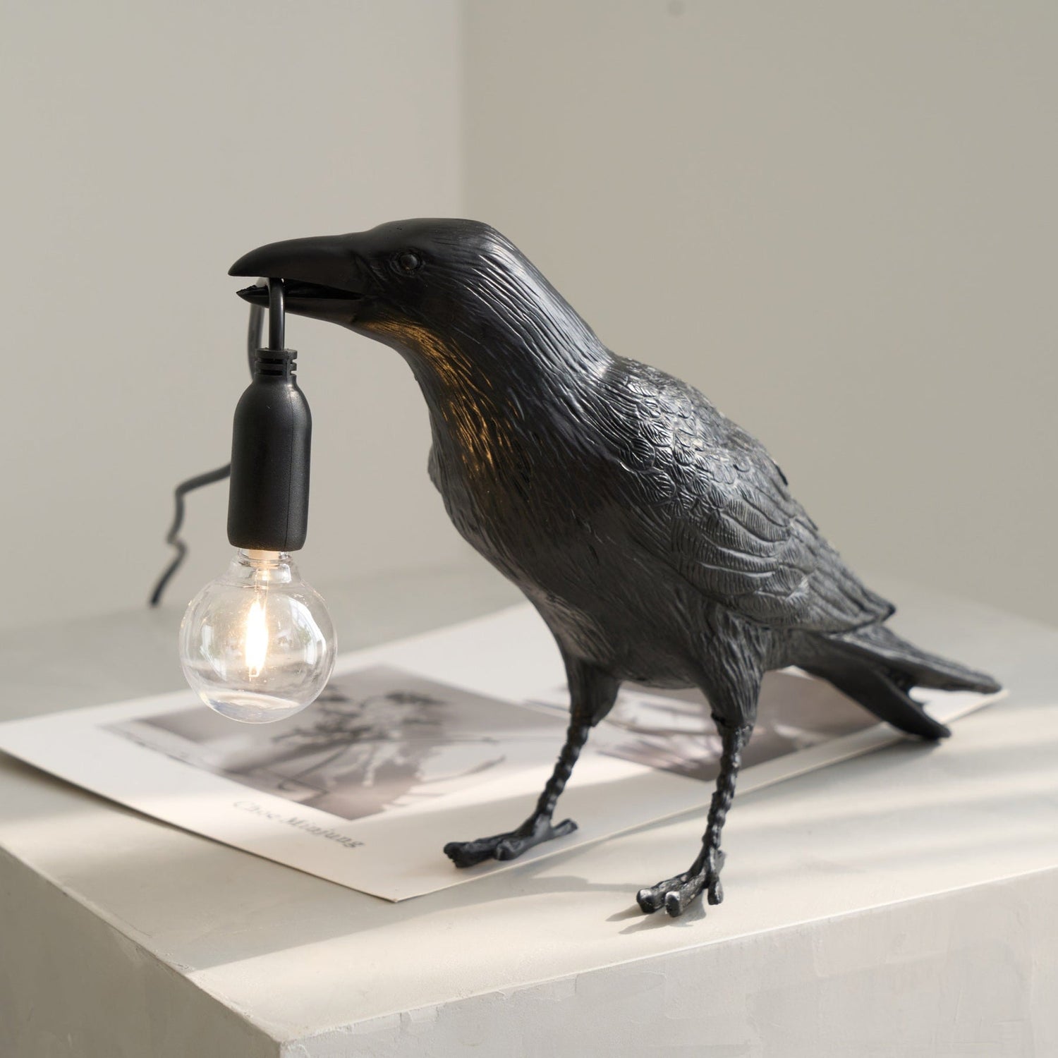 The Watchful Raven Resin Table Lamp