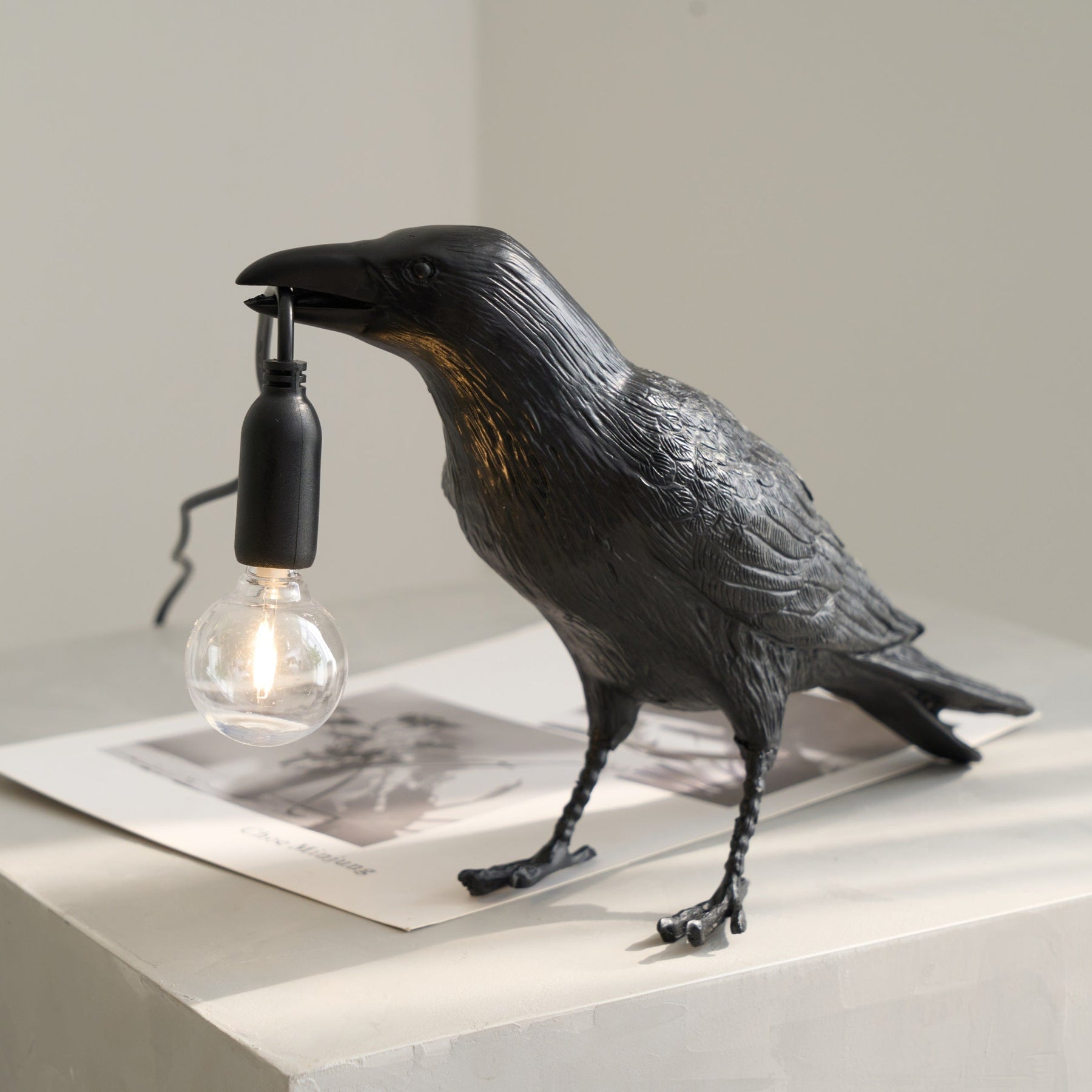 The Watchful Raven Resin Table Lamp