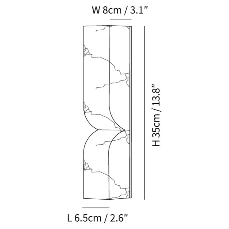 Lámpara de pared de esencia de alabastro rectangular moderno