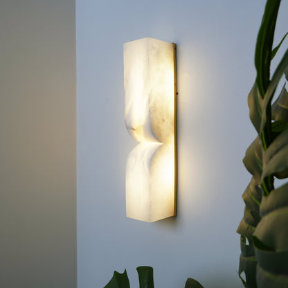 Moderne Rechthoekige Alabaster Essentie Wandlamp