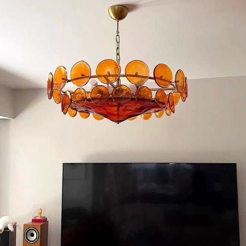 Retro Stil Clara Farbige Glas Kronleuchter