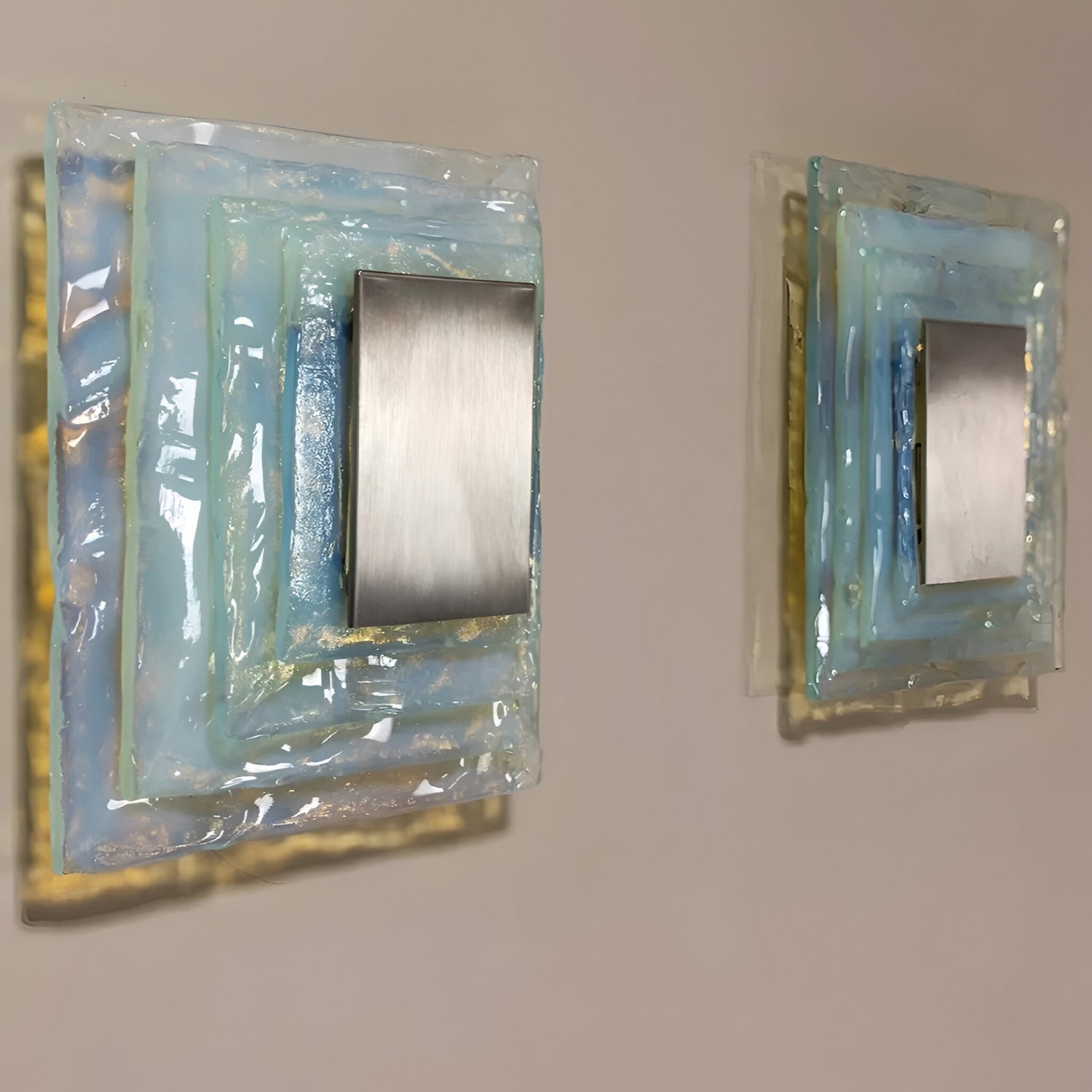 Retro Murano Water Ripple Glass Wall Light