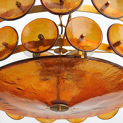 Retro Style Clara Colored Glass Chandelier