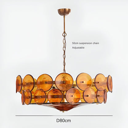 Retro Style Clara Colored Glass Chandelier