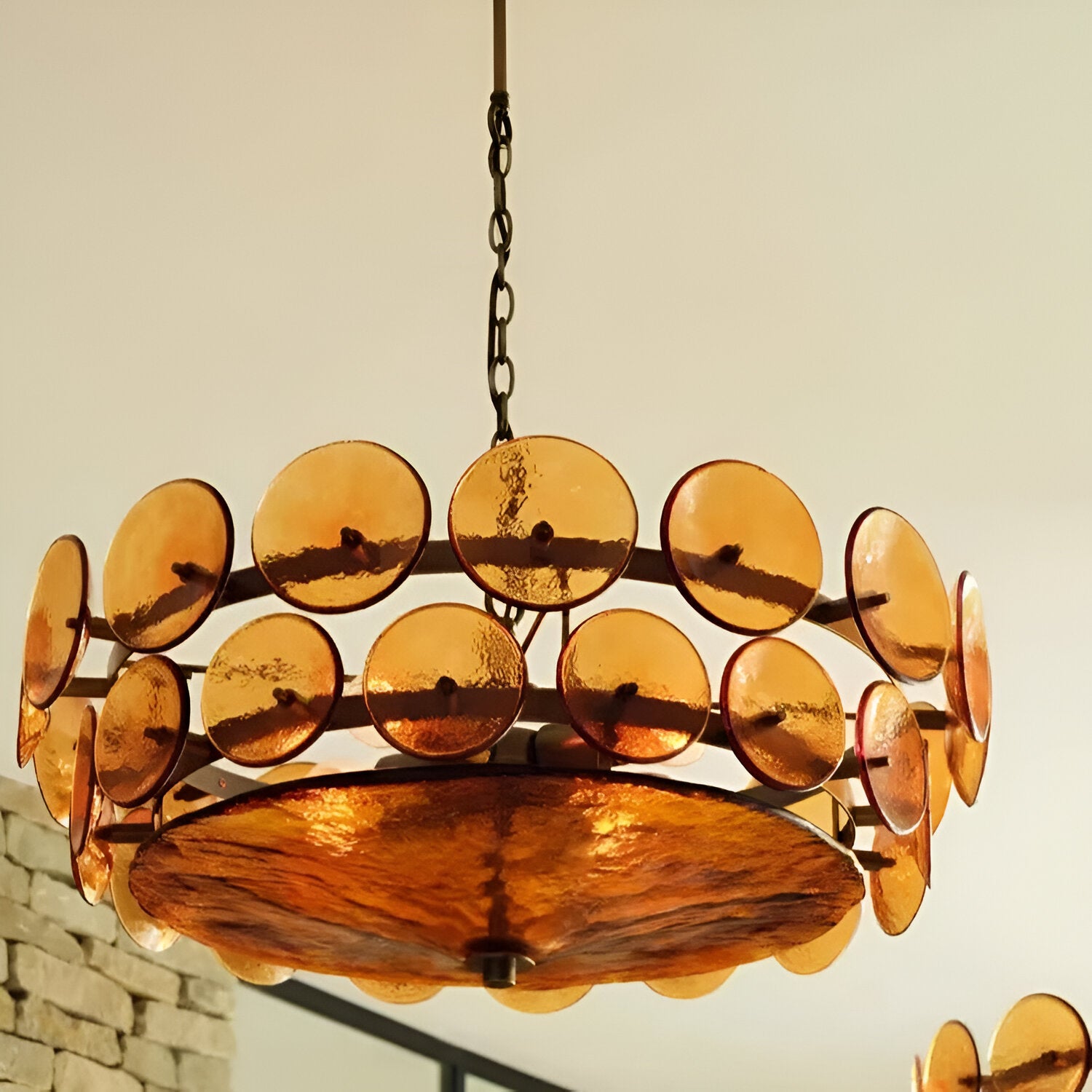 Retro Style Clara Colored Glass Chandelier
