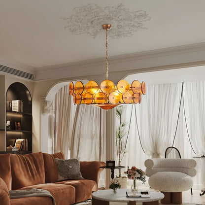 Retro Style Clara Colored Glass Chandelier