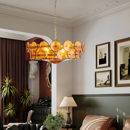 Retro Style Clara Colored Glass Chandelier