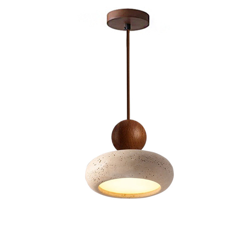 Retro Wabi-Sabi Natural Stone Travertine Pendant Light