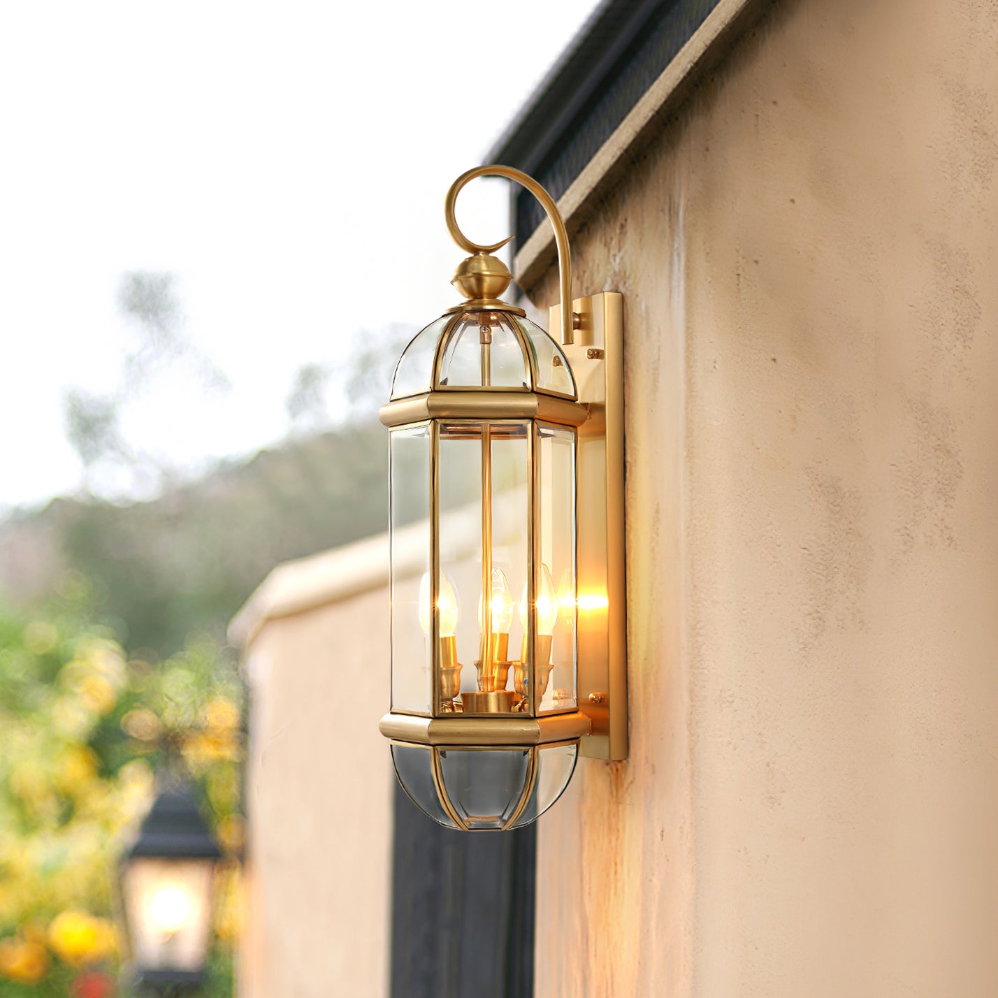 Retro European Brass Outdoor Wall Light