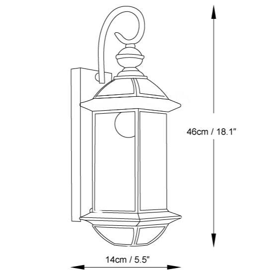 Retro Europese Messing IP65 Waterdichte Buitenwandlamp