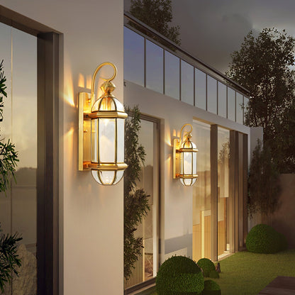 Retro European Brass Outdoor Wall Light