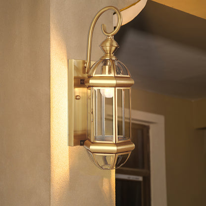 Retro European Brass Outdoor Wall Light