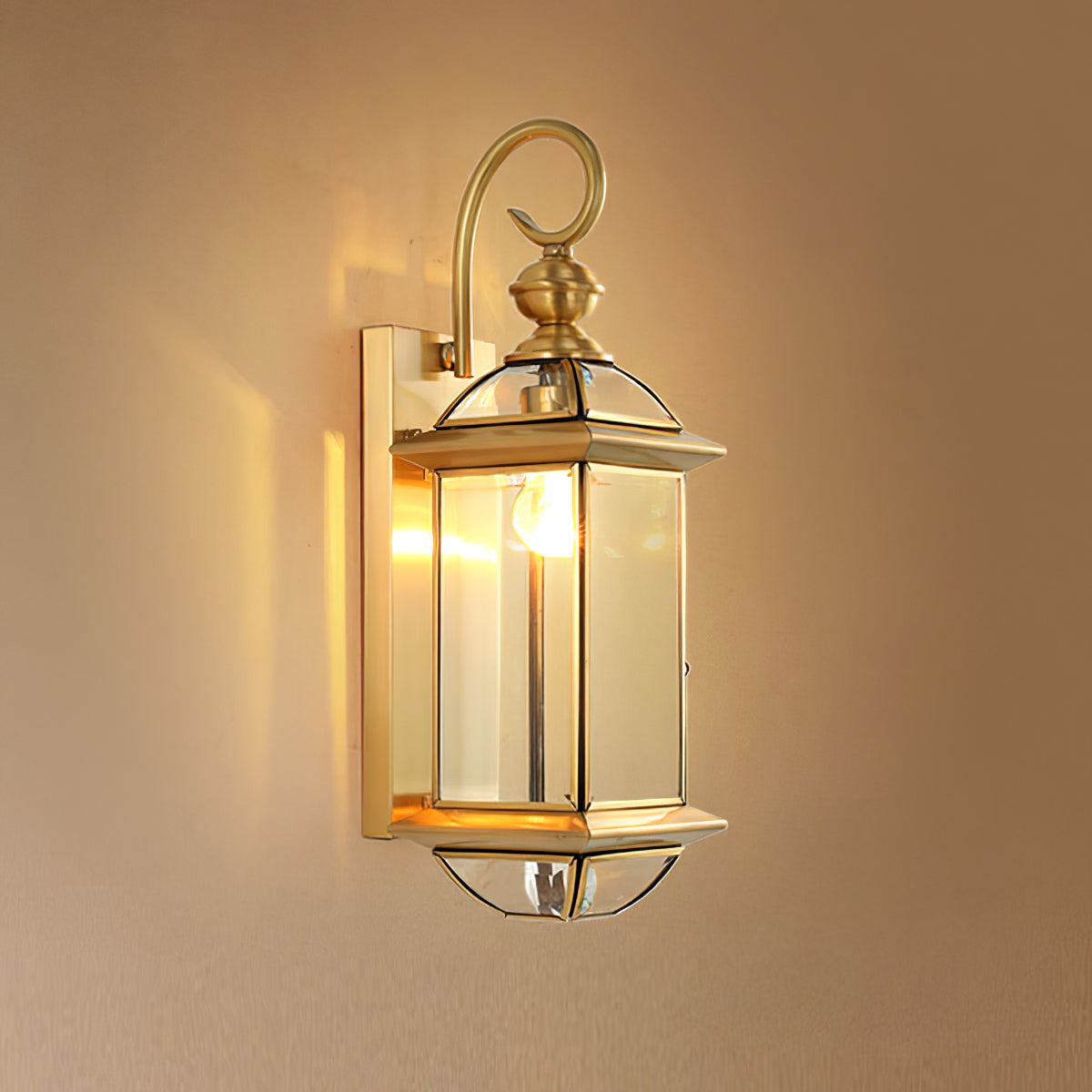 Lampada da parete esterna retro europea in ottone IP65 impermeabile