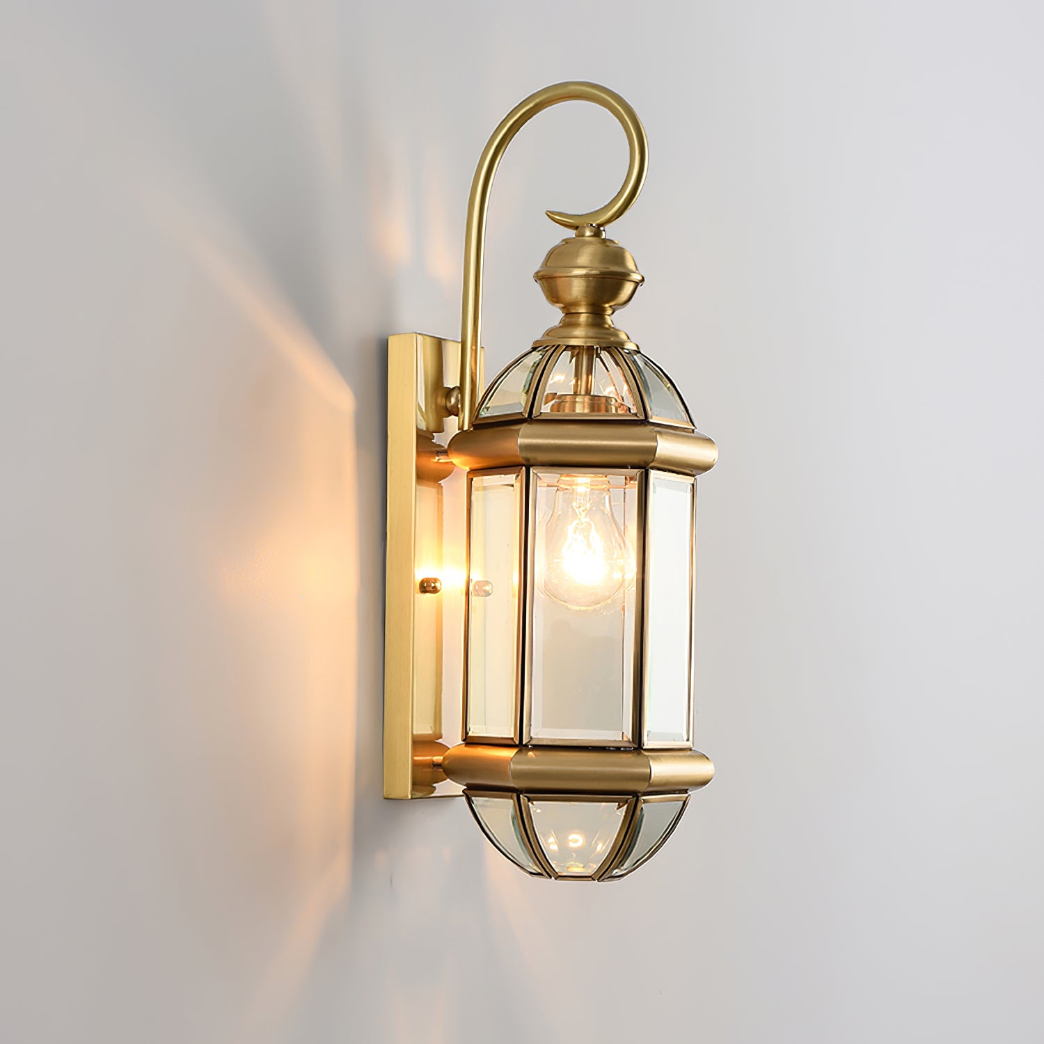 Lampada da parete esterna retro europea in ottone IP65 impermeabile