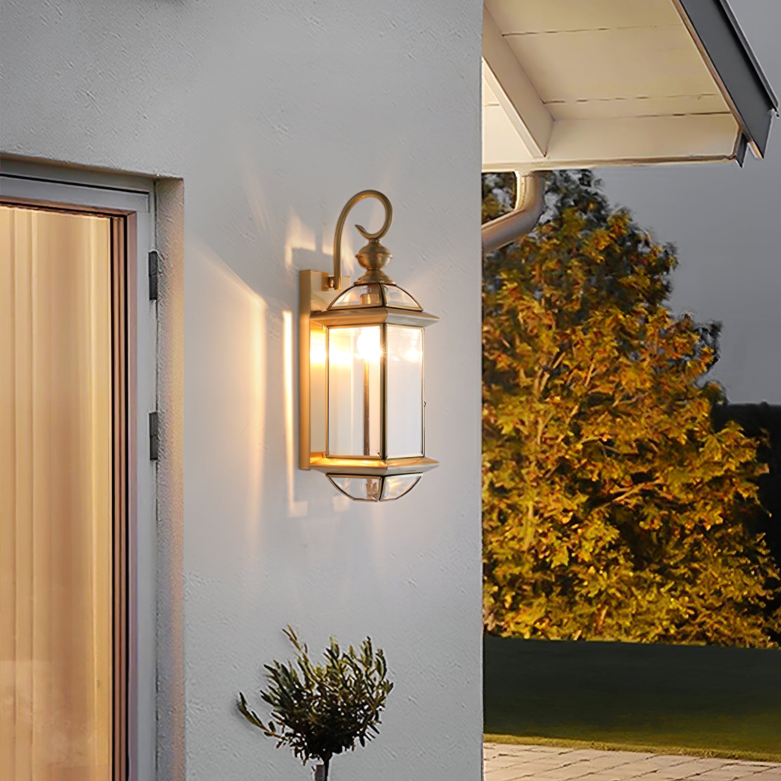 Retro European Brass Outdoor Wall Light