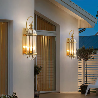 Retro European Brass Outdoor Wall Light