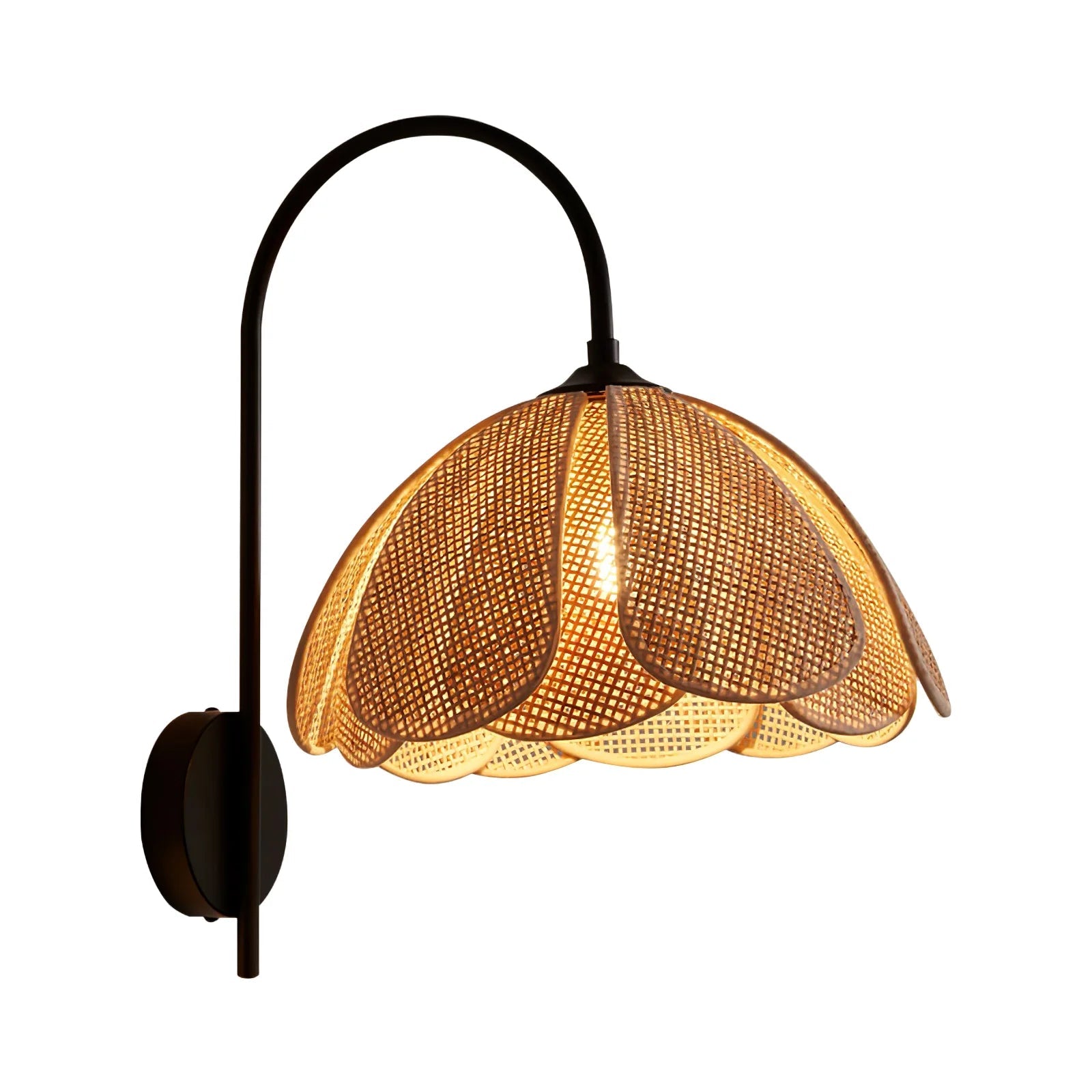 De Gloed van Rieten Wandlamp