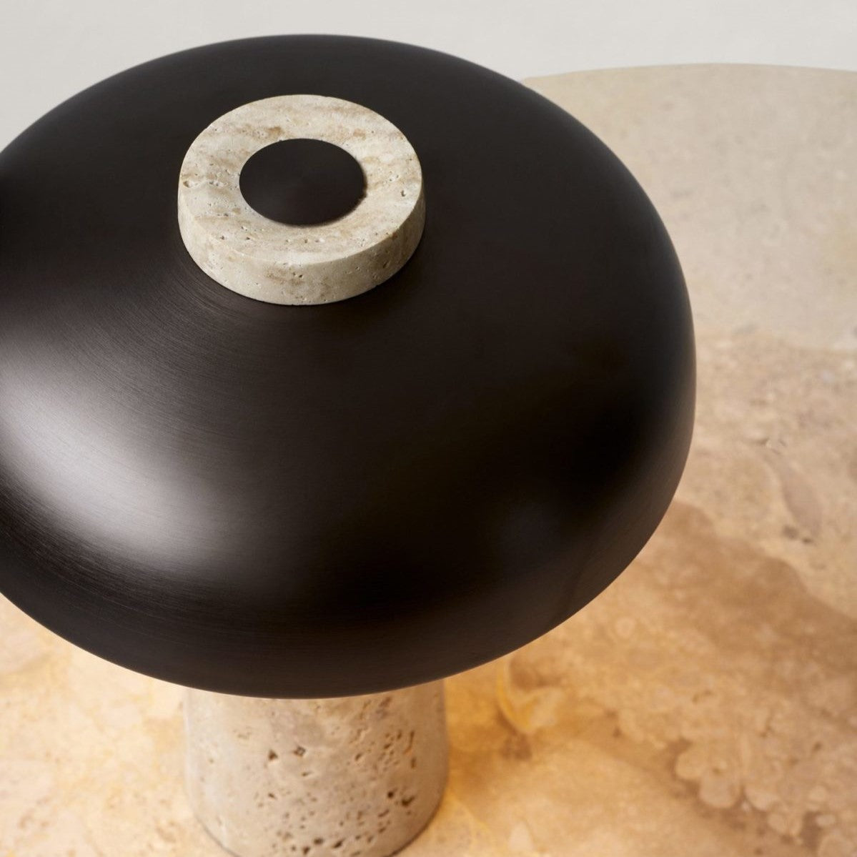 Terrazzo Travertine Mushroom-Shaped Table Lamp