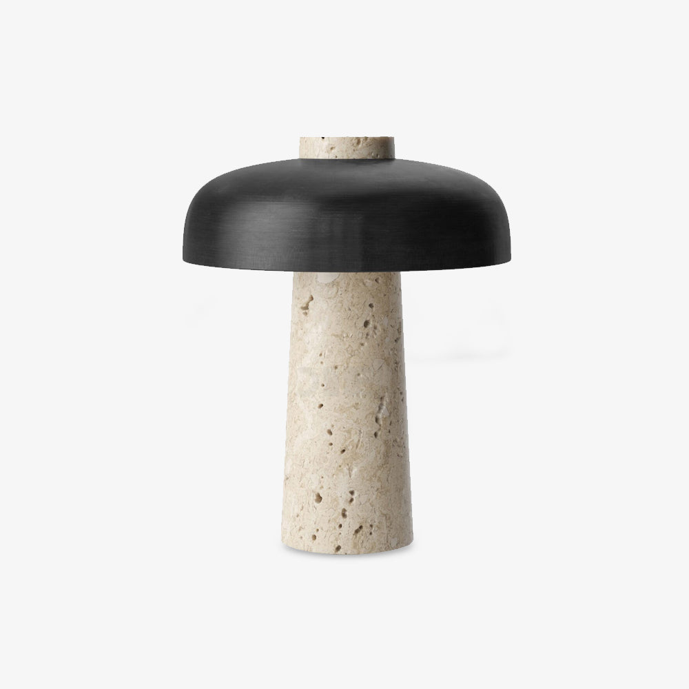 Terrazzo Travertine Mushroom-Shaped Table Lamp