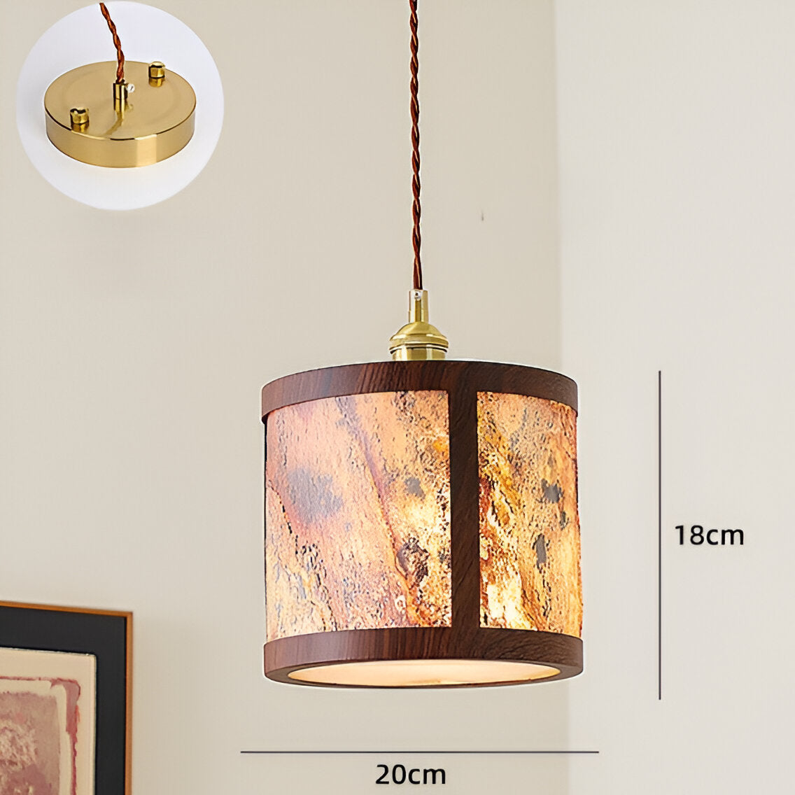 Walnut French Retro Chandelier Medieval Style Pendant Lamp