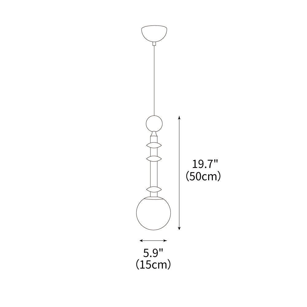 Lámpara colgante de columna de madera romana