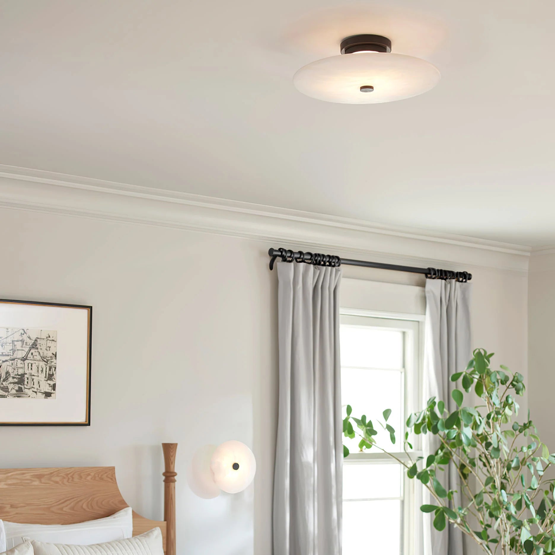 Ankeny Minimalist Alabaster Ceiling and Wall Light