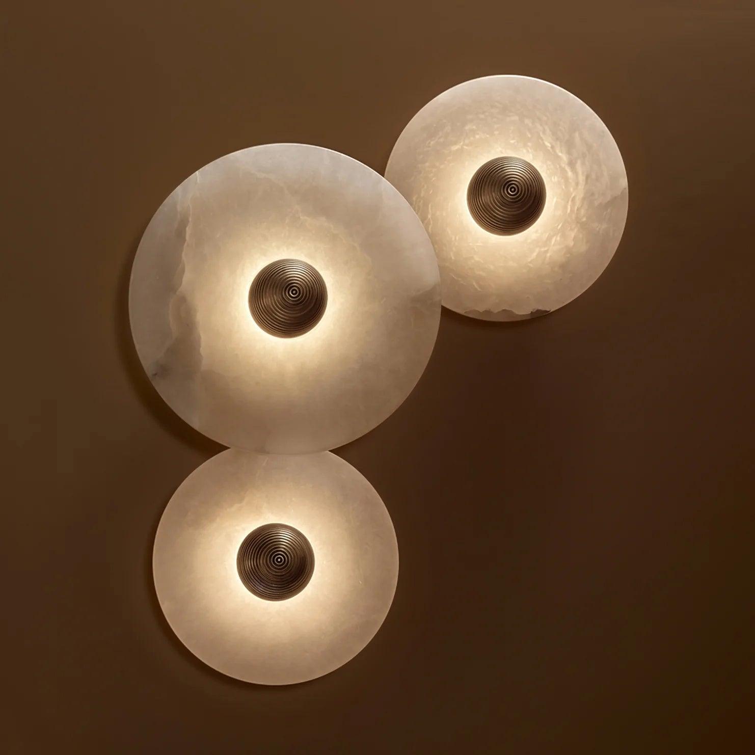 Alabaster Runde LED Wandleuchte