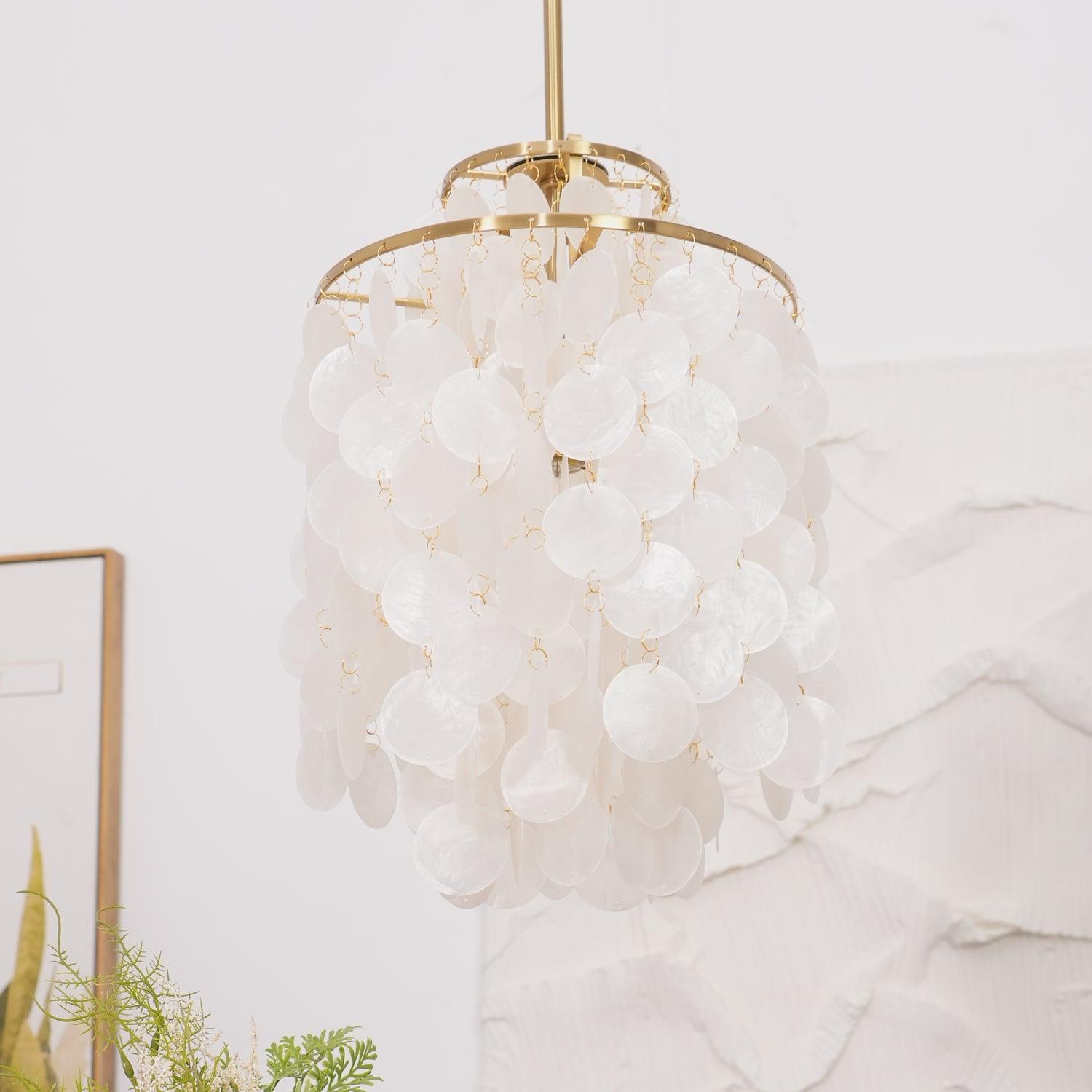 Italian Vintage Natural Seashell Pendant Light