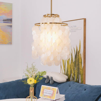 Italian Vintage Natural Seashell Pendant Light