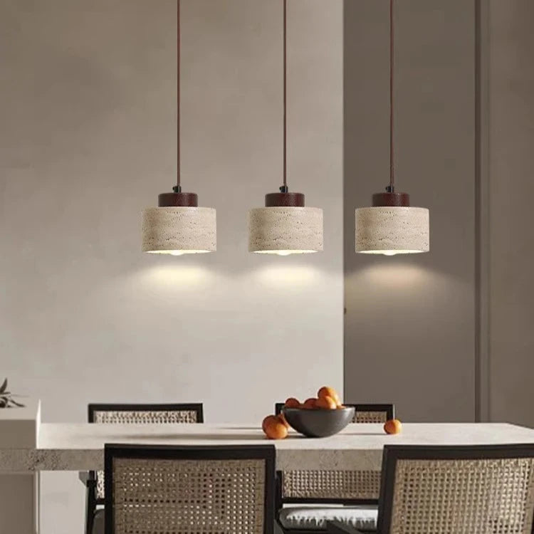 Retro Nordic Travertine LED Pendant Lamp