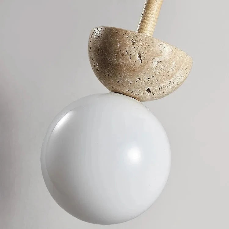 Round Travertine LED Pendant Lamp