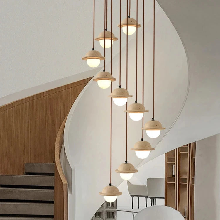 Travertine Spiral Pendant Lamp