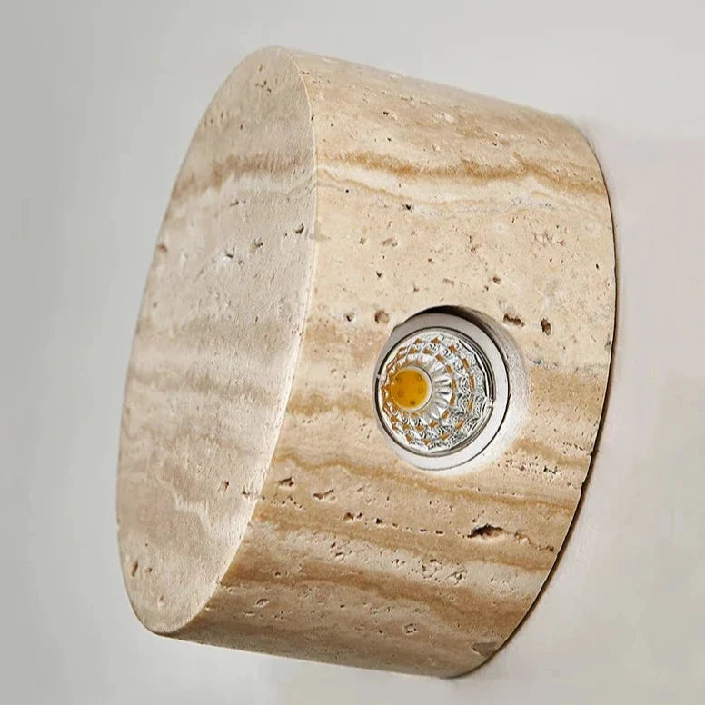 Elegant Beige Travertine Down Wall Lamp Fixture