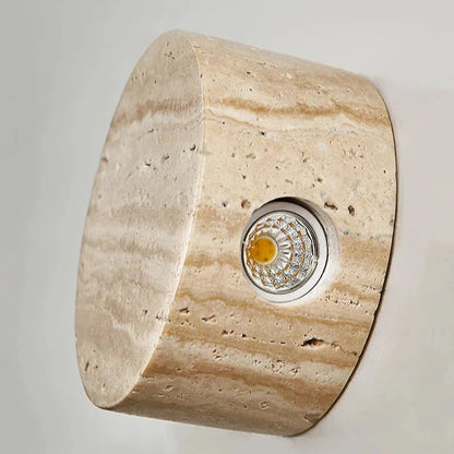 Japanese Wabi Sabi Natural Travertine Yellow Stone Wall Lamp